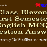 Class Eleven First Semester English MCQ Question Answers