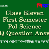 Class Eleven First Semester Pol Science MCQ Question Answers